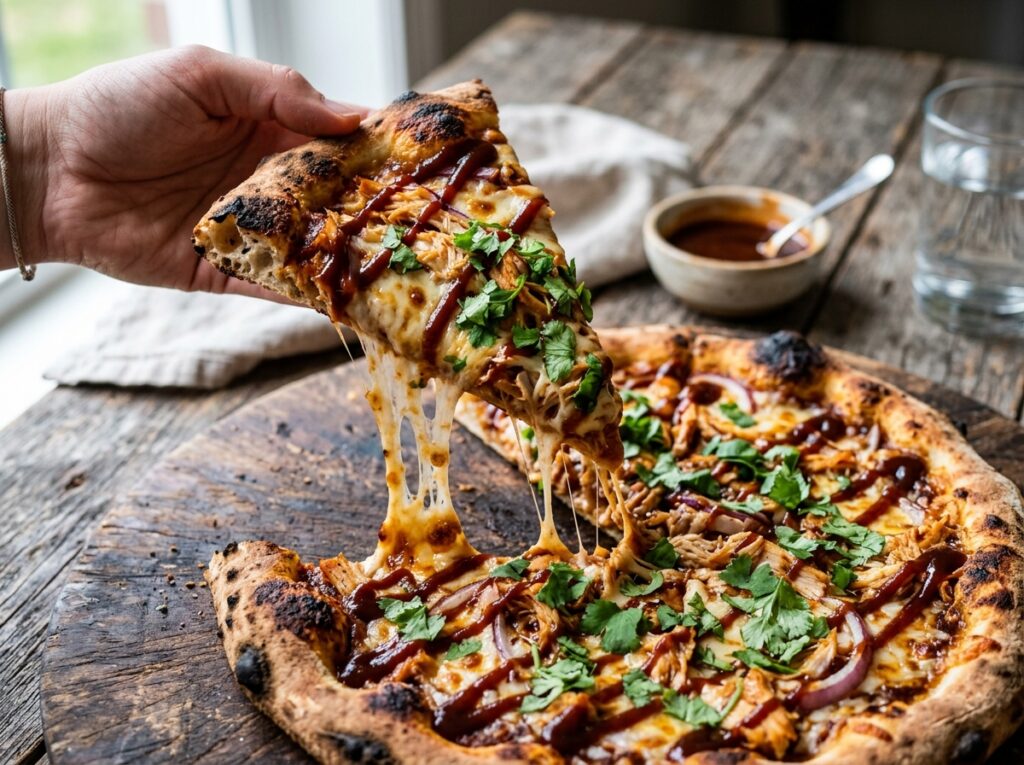 The BEST BBQ Chicken Pizza