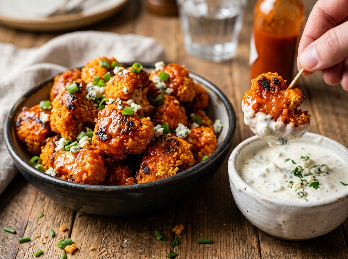 Air-Fryer Buffalo Cauliflower