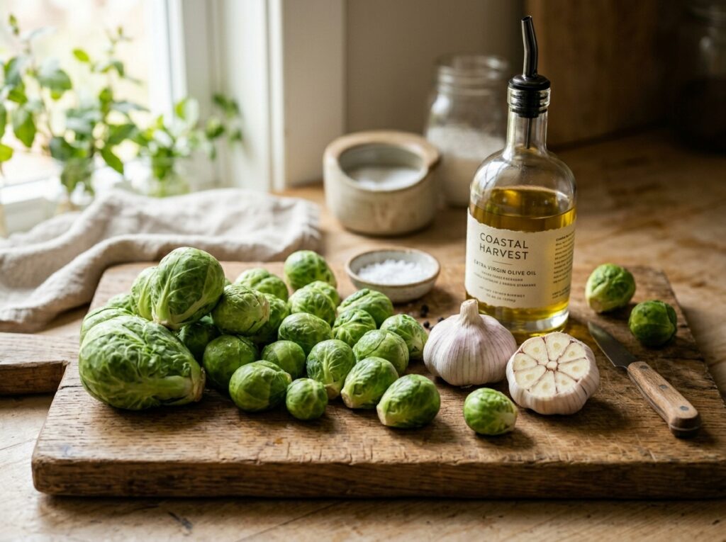 Crispy Air Fryer Brussels Sprouts with Garlic