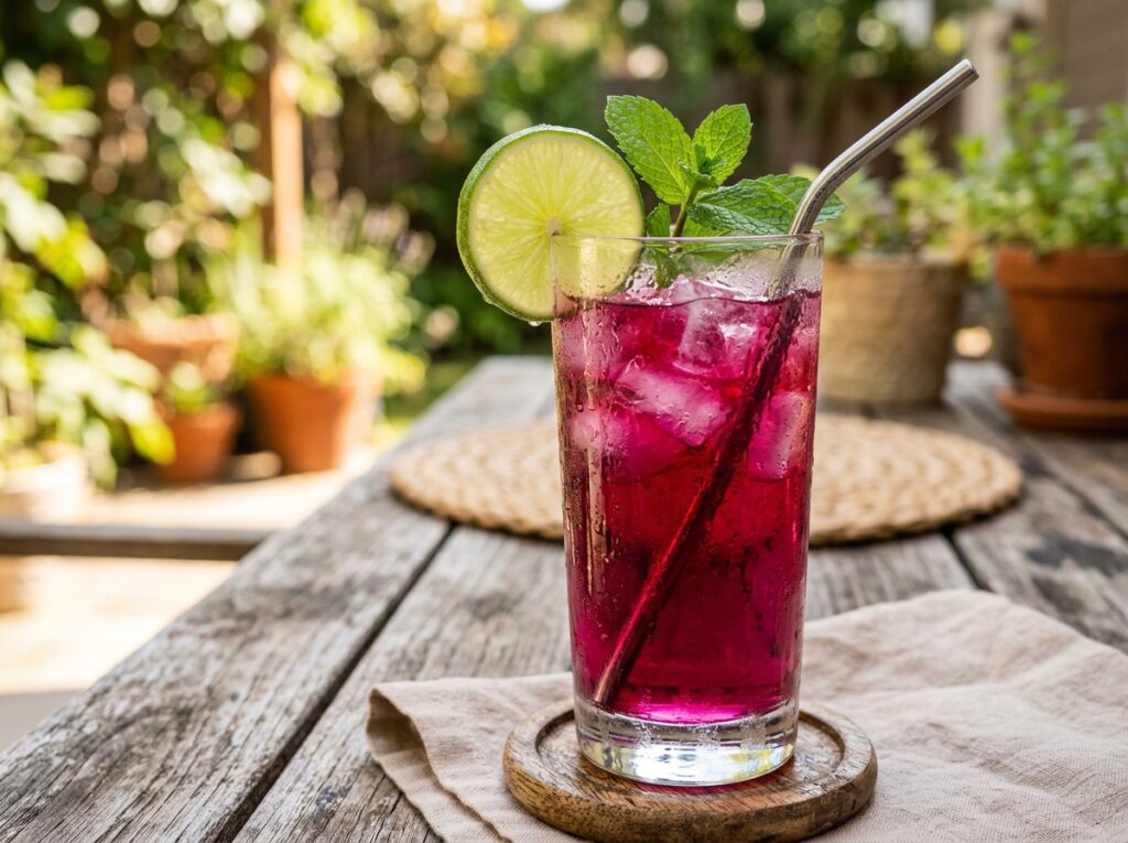 Iced Hibiscus Tea with Honey