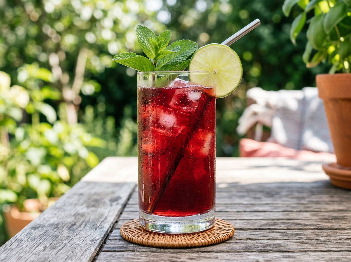 Iced Hibiscus Tea with Honey