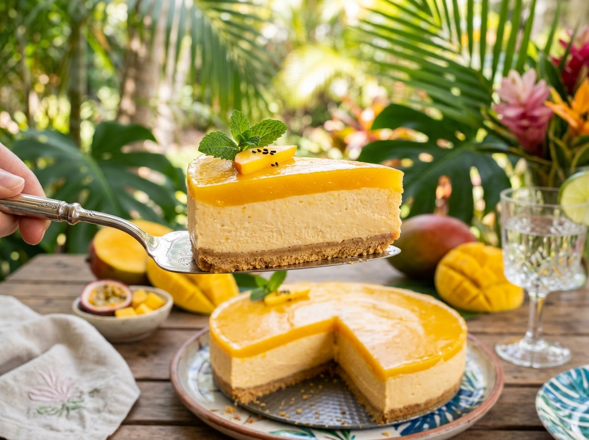 No-Bake Mango Cheesecake