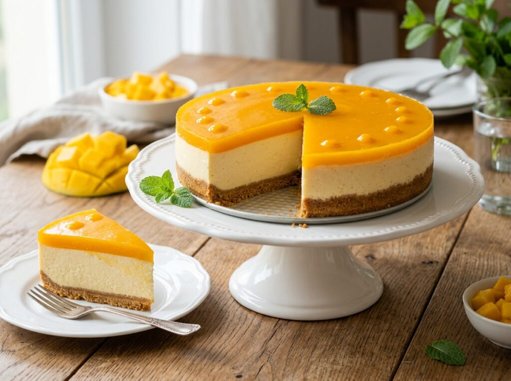 No-Bake Mango Cheesecake