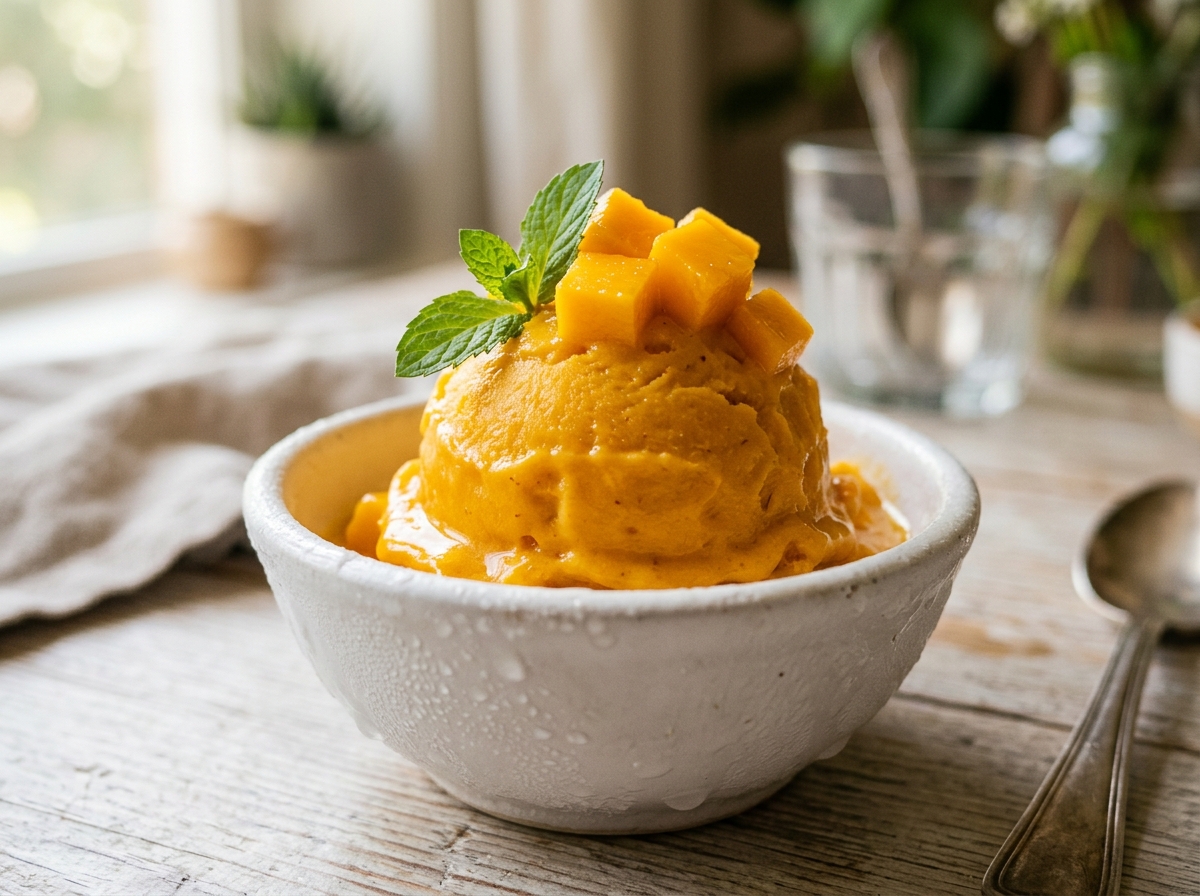 No-Churn Mango Ice Cream