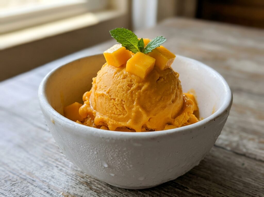 No-Churn Mango Ice Cream