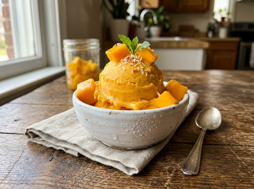 No-Churn Mango Ice Cream