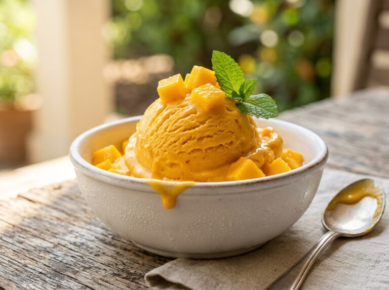 No-Churn Mango Ice Cream