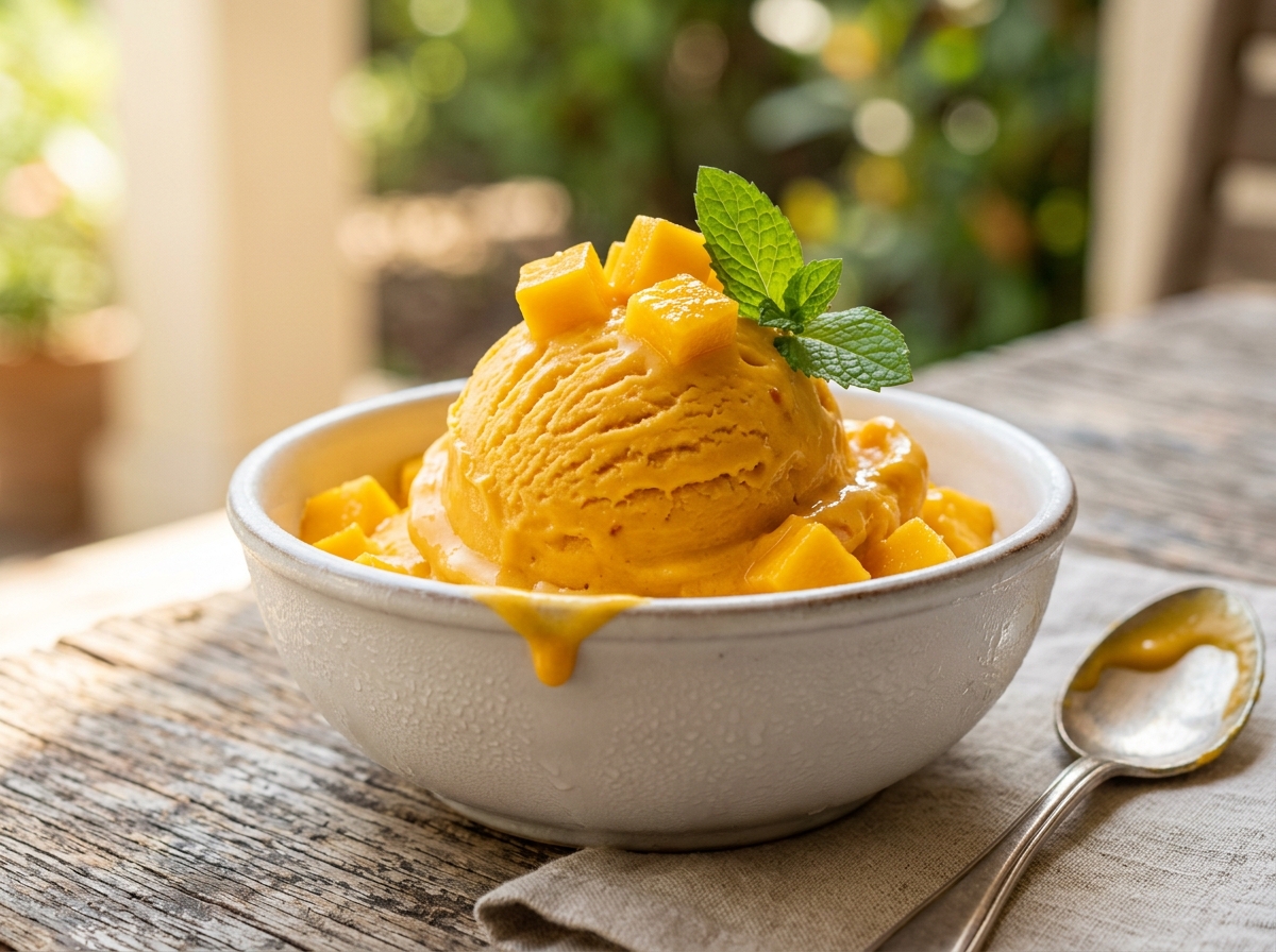 No-Churn Mango Ice Cream